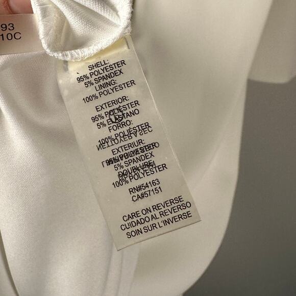 Calvin Klein White Bell Sleeve Dress Size 8 - Picture 8 of 9